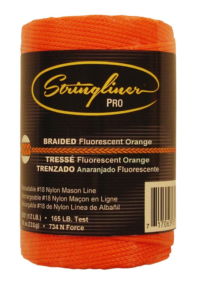 Stringliner Braided Mason Line Replacement Roll Contractor Pack 500' - Orange (Pack of 6) - SL35459CPK - Image 2